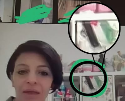 הסטודנטים זועמים: המרצה במכללה לימדה עם דגל אש"ף ברקע
