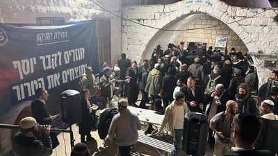 הרב שרקי בקבר יוסף: "בני ישמעאל איבדו זכות לחיות בארץ"