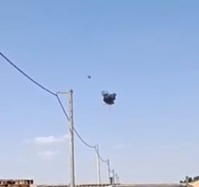 צפו: המסוק מיירט את הכטב"מ החות'י בצרור מתותח