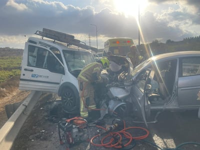 דיווח ראשוני: תאונת דרכים קשה בדרום הר חברון