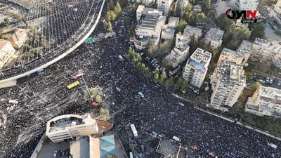 אלפים בירושלים: תיעודים מהפגנת החרדים נגד הגיוס