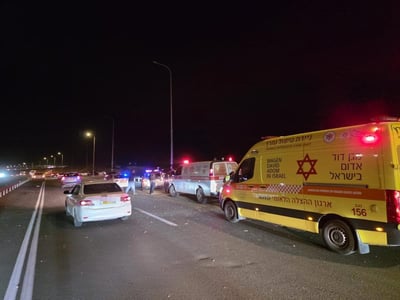 זירת התאונה בכביש 25