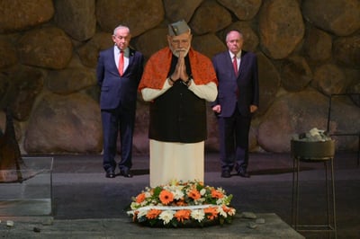 ראש ממשלת הודו בטקס זיכרון ביד ושם