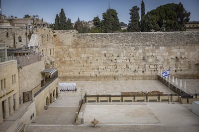 רחבת הכותל ריקה בגלל הנחיות פיקוד העורף