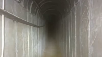 פיצוץ והרס אדיר: מנהרת ענק הושמדה ברצועת עזה. צפו