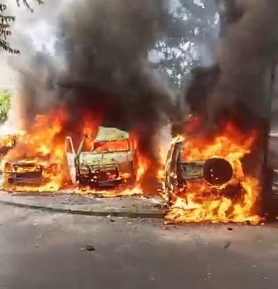 הרכב שהותקף עולה באש בצידון