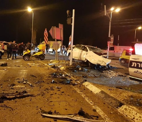 תאונה קשה בטבריה: 4 פצועים הועברו לאשפוז