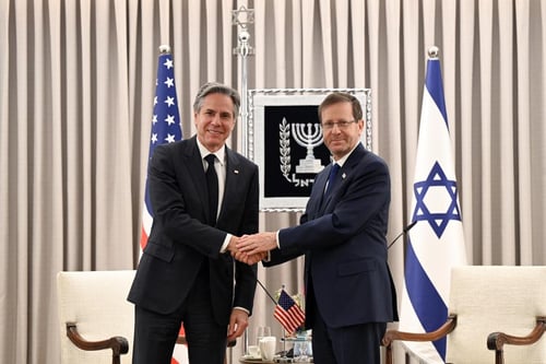 אחרי ההצהרה עם נתניהו: בלינקן והרצוג נפגשו