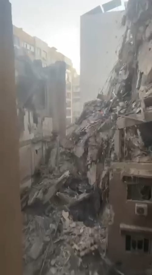כמו בעזה: תיעוד מהבניין בו חוסל בכיר חיזבאללה